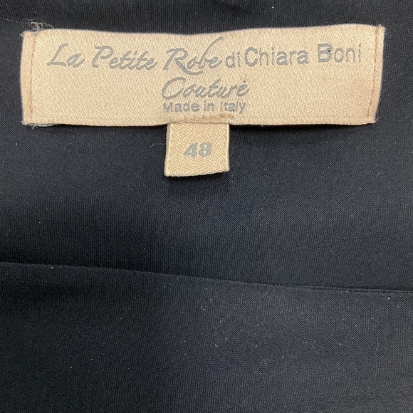 CHIARA BONI LA PETITE ROBE COUTURE BLACK / GOLD EMBROIDERED COCKTAIL DRESS - Picture 4 of 5